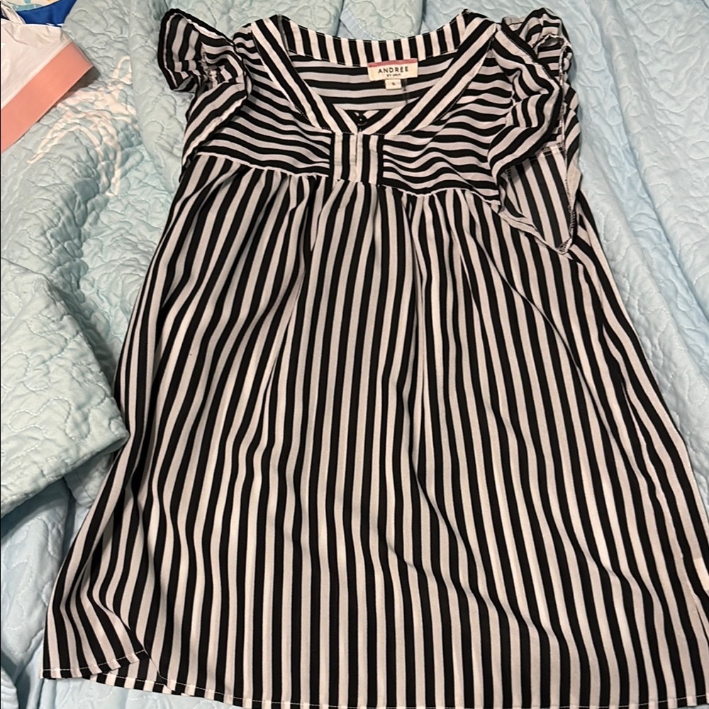 ANDREE BY UNIT Monochrome Striped Dress